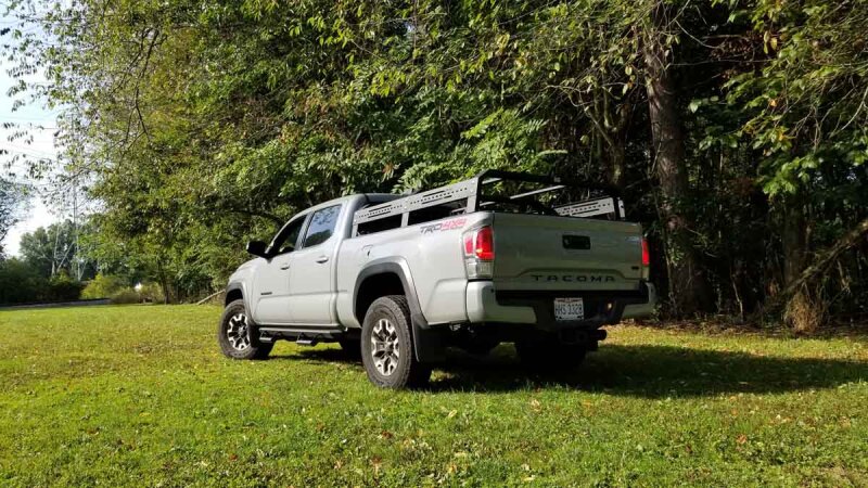 Toyota Tacoma Truck Bed Rack - Fishbone Offroad - Half Height Tackle Rack - Black - `16-`27